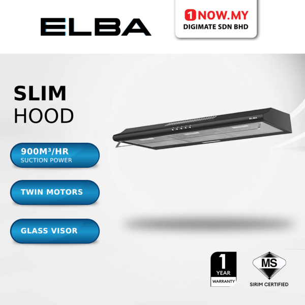 ELBA Slim Cooker Hood ESH-M9098(BK) | Twin Motor