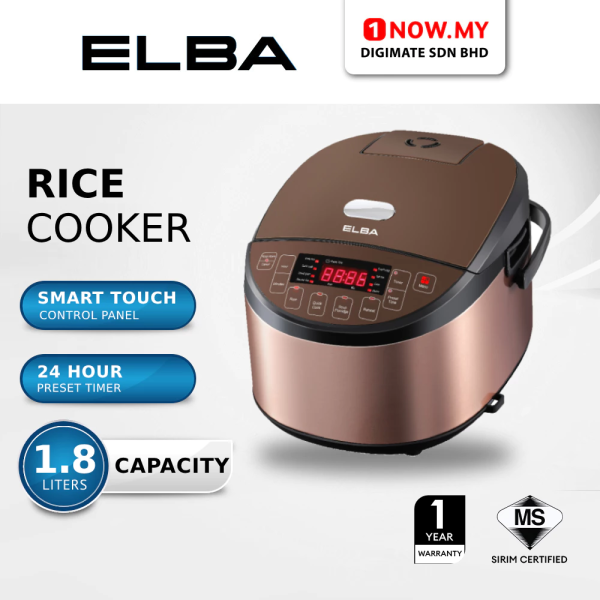 ELBA 1.8L Rice Cooker ERC-N1890D(BR) | Smart Touch Menu Various Cooking Function