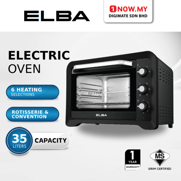 ELBA 35L Electric Oven EEO-G3519(BK) | Convection Rotisserie