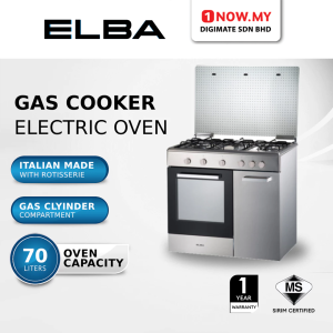 ELBA 3 Burners Gas Cooker With Grill & 70L Electric Oven EGC-C9783E(SS) | Freestanding