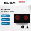 ELBA 2 Burners Built-in Ceramic Hob ECH-Q7032ST(BK) | Dual Cooking Zones Strong Vulkera Glass Sensor Touch