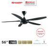 SHARP 56" Wafu 5 Blade Ceiling Fan Remote Control PJC116BK | Energy Saving