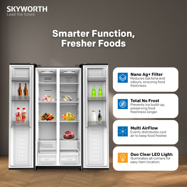 SKYWORTH 556L Casa Series ProSilent Inverter SBS Refrigerator SBS-501WP | No Frost Energy Efficient - Image 6