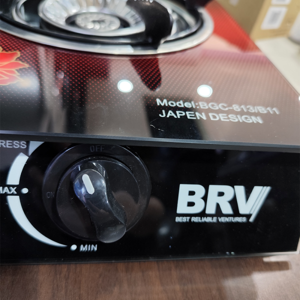 BRV Single Burner Gas Cooker BGC-813/B11 | Tempered Glass - Image 3