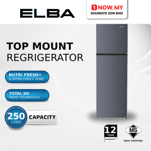 ELBA 250L VERZINO Dual Inverter Top Mount Refrigerator ER-Q2557IN(GR) | 5 Star Energy Efficient 