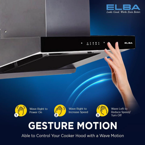 ELBA Premium Designer Hood EH-Q9634ST(BK) | Recirculating System Motion Wave Sensor - Image 2