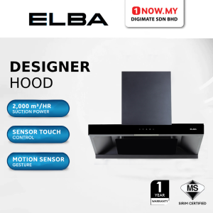 ELBA Designer Hood EH-Q9634ST(BK) | Premium Stainless Steel Motion Wave Sensor