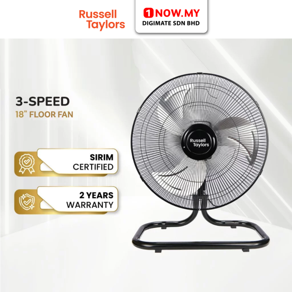 RUSSELL TAYLORS 18 inch Industrial Floor Fan FF6 | 3-Blade Strong Wind