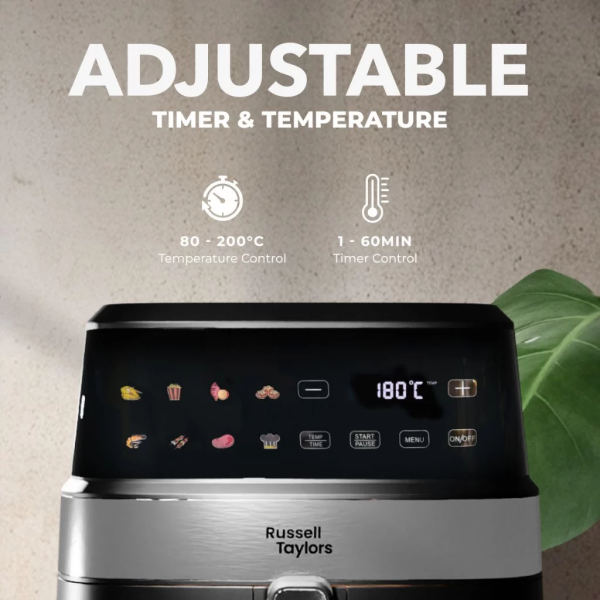 RUSSELL TAYLORS 6.5L 3D Visible Window Digital Air Fryer Extra Large Z7 - Image 5