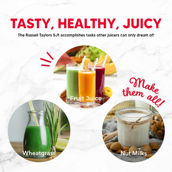 RUSSELL TAYLORS Masticating Cold Press Slow Juicer SJ1 | Compact - Image 6
