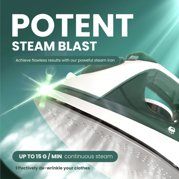 RUSSELL TAYLORS Compact Steam Iron SI-10 | Durable Non-Stick Soleplate - Image 3
