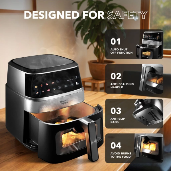 RUSSELL TAYLORS 6.5L 3D Visible Window Digital Air Fryer Extra Large Z7 - Image 7