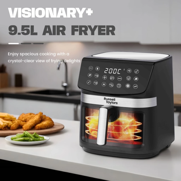 RUSSELL TAYLORS 9.5L 3D Visible Window Digital Air Fryer XXL Z9 - Image 2