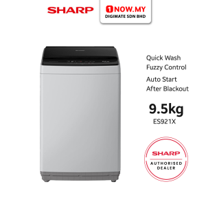 SHARP 9.5kg Top Load Washing Machine ES921X | Smart Filter Smart Filter