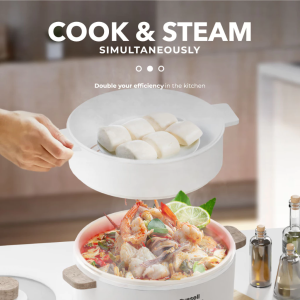 RUSSELL TAYLORS 2.5L Multi Cooker With Steamer MC25S | Non Stick Compact - Image 4