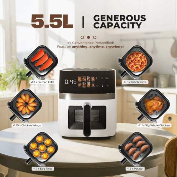 RUSSELL TAYLORS 5.5L 3D Visionary Digital Air Fryer Z5i - Image 4