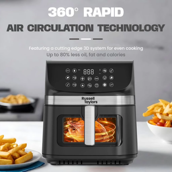 RUSSELL TAYLORS 9.5L 3D Visible Window Digital Air Fryer XXL Z9 - Image 4