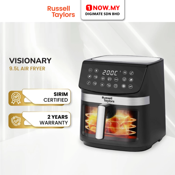 RUSSELL TAYLORS 9.5L 3D Visible Window Digital Air Fryer XXL Z9