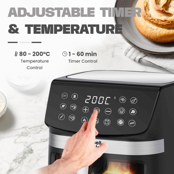 RUSSELL TAYLORS 9.5L 3D Visible Window Digital Air Fryer XXL Z9 - Image 6