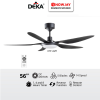 DEKA Kronos 56" Remote LED Light Ceiling Fan F5DCL | DC Motor 5 Blades 14 Speeds