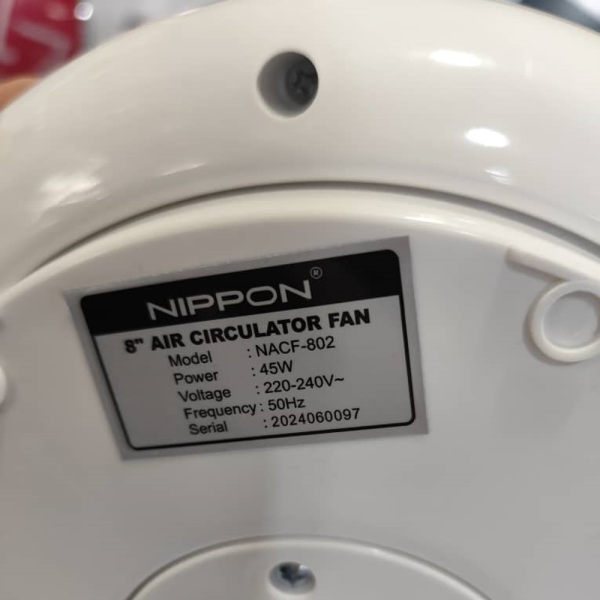 NIPPON 8" Air Circulator Fan NACF-802 | Durable Motor 3 Speed - Image 5