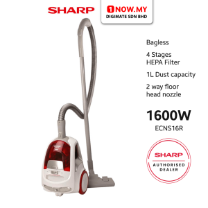 SHARP 1600W Vacuum Cleaner ECNS16R | Bagless Power Control HEPA Filter