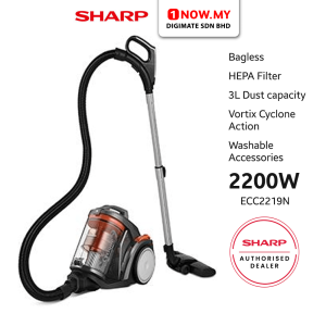 SHARP 2200W Bagless Vacuum Cleaner ECC2219N | Powerful Easy Click HEPA Filter