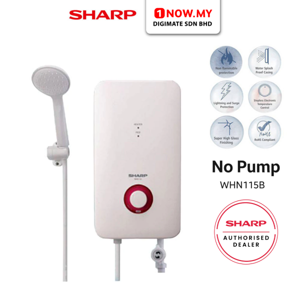 SHARP Instant Water Heater WH-N115B | High Quality White No Pump