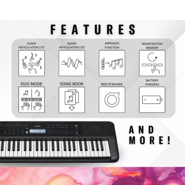 YAMAHA E Series 61 Keys Portable Music Keyboard PSR-E383 [Pre-Order] - Image 4