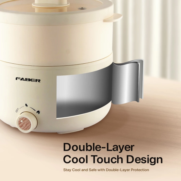 FABER 2L Pine-S Multi Cooker FMC-1508WH | 700W Prepare Multiple Dishes One Go - Image 6