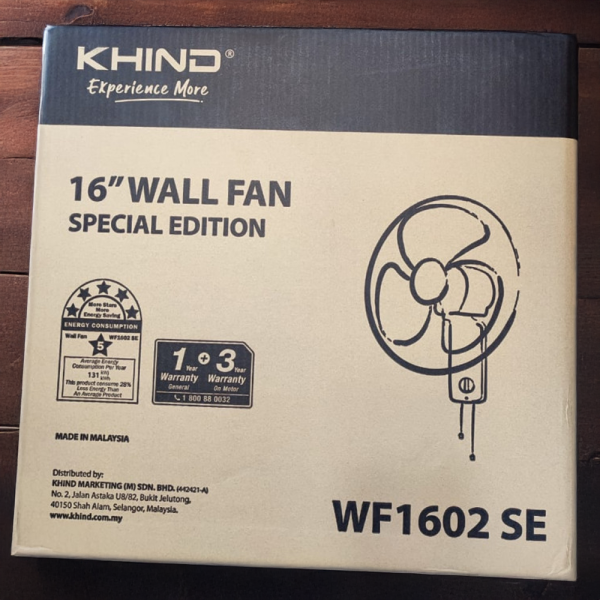 KHIND 16" Wall Fan WF1602SE | 3 Speed 5 Star Energy Efficient - Image 5