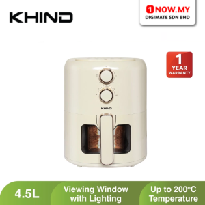 KHIND 4.5L Air Fryer ARF45W | Viewing Window Overheat Protection