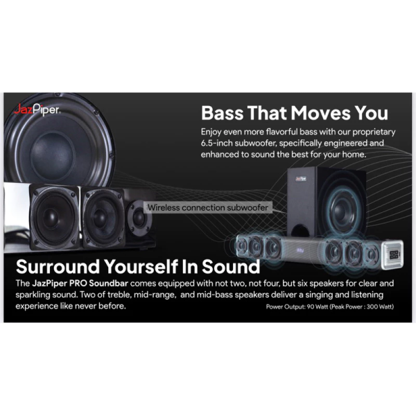 JAZPIPER PRO High Performance Karaoke Sound Bar T8 - Image 7
