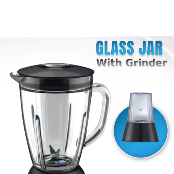 ELBA 1.5L Glass Jar Blender EBG-K1556G(BK) | 6-speed with Pulse Function Grinder 500W - Image 4