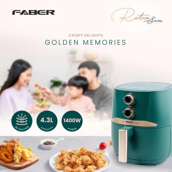 FABER 4.3L Air Fryer FAF FRITTURO R4388 | Versatile Non Stick Healthy Cooking - Image 2