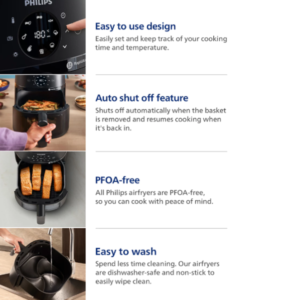 PHILIPS 6.2L 2000 Series Airfryer NA231/09 | Cooking Window Energy Saving - Image 6