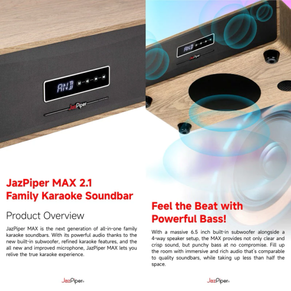 JAZPIPER MAX 2.1 Family Karaoke Sound Bar T10 - Image 4