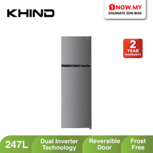 [PROMO] KHIND 247L 2-Door Refrigerator RF275 | Frost Free 5 Star Energy Efficient