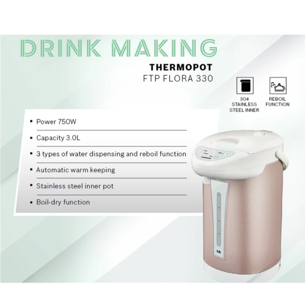 FABER 3L Thermopot FTP FLORA 330 | 750W Reboil Keep Warm - Image 6