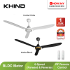 KHIND BLDC 60" Ceiling Fan With Remote CF683DC - (Random Color) Black/White | 6 Speed 3 Blade 5 Star Energy Efficient