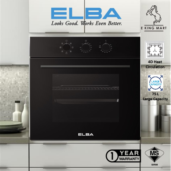 ELBA 75L DIVO Built-In Oven EBO-Q6788(BK) | 8-Function - Image 4