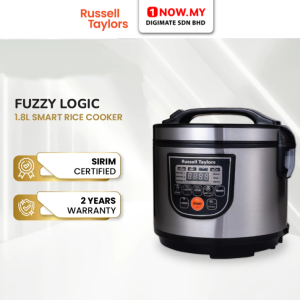 RUSSELL TAYLORS 1.8L Fuzzy Logic Smart Rice Cooker ERC-30 | 6 Auto Cook Programs