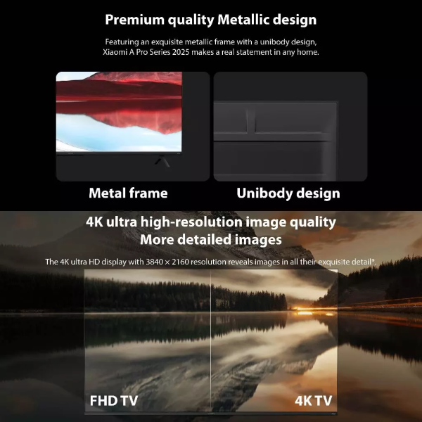 XIAOMI 65" 4K UHD QLED Google TV A Pro 65 2025 L65MA-SSEA | Great Visuals Vibrant Dolby Atmos - Image 3