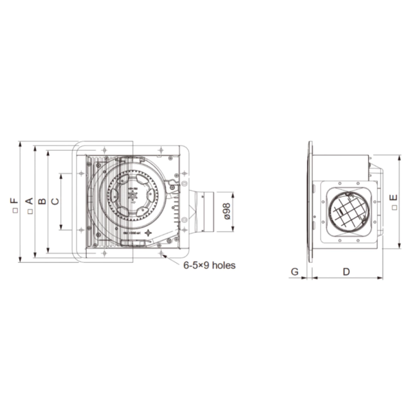KDK Sirocco Ceiling Mount Ventilation Fan 17CUH | Steel Type (Pre Order) - Image 5