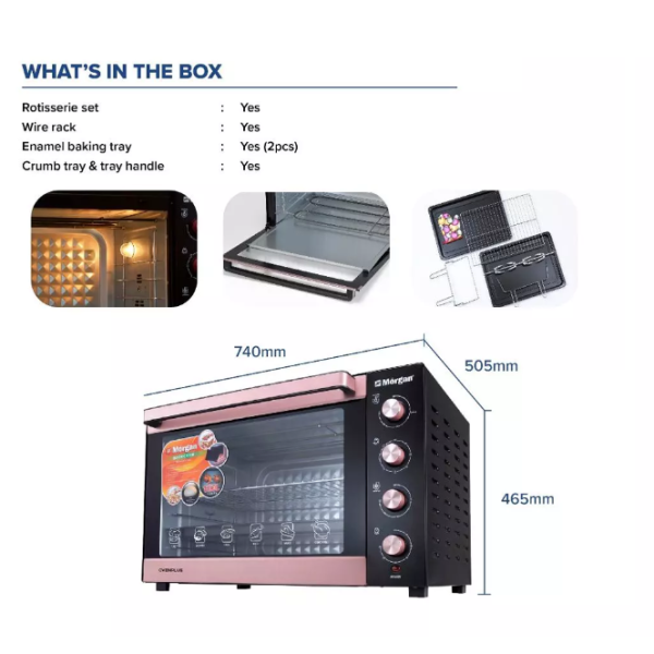 MORGAN 100L Electric Oven MEO-GLAMO 100RC | 8 Cooking Functions - Image 6