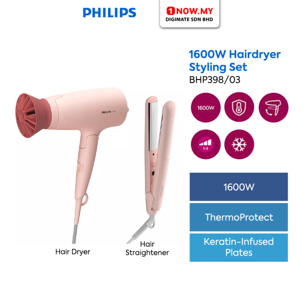 PHILIPS Hair Dryer Styling Set BHP398/03 | 3000 Series
