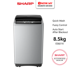 SHARP 8.5kg Non-Inverter Top Load Washing Machine ES821X | Smart Filter Intelligent Washer