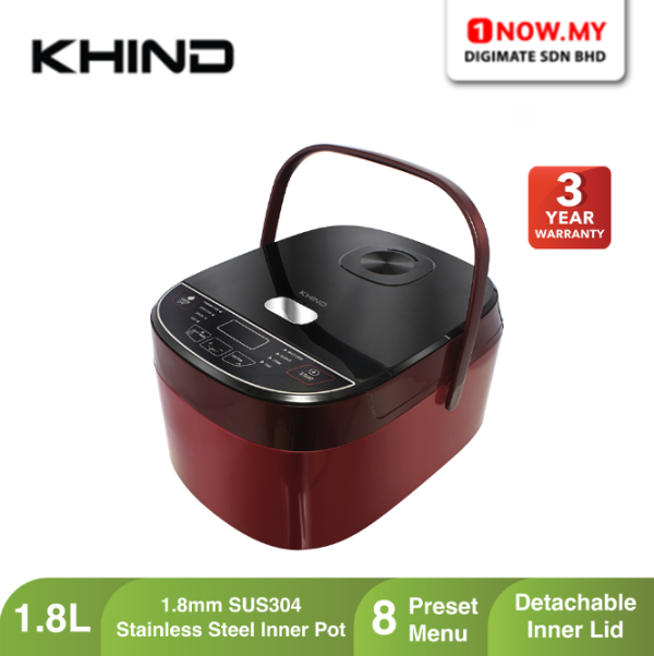 KHIND 1.8L Anshin Fuzzy Logic Rice Cooker RCM18SS