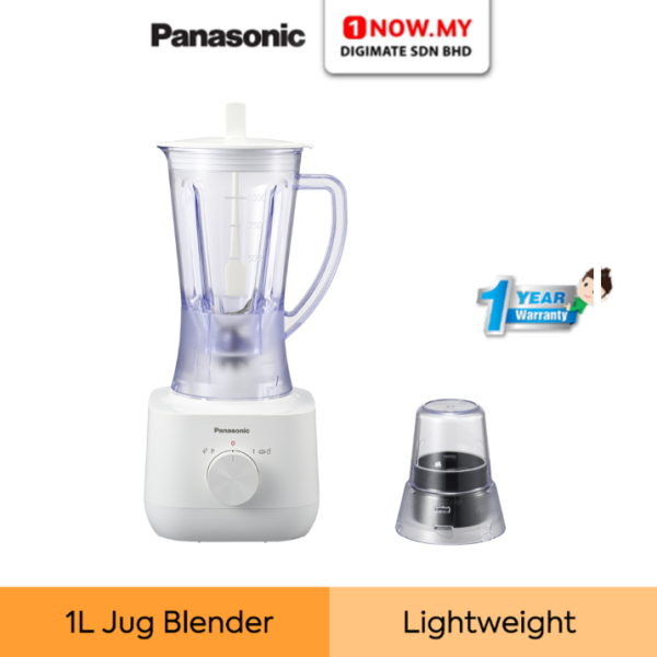 PANASONIC 1L Plastic Jug Blender with Dry Mill MX-EP3111WSK | Smooth Blending 450W