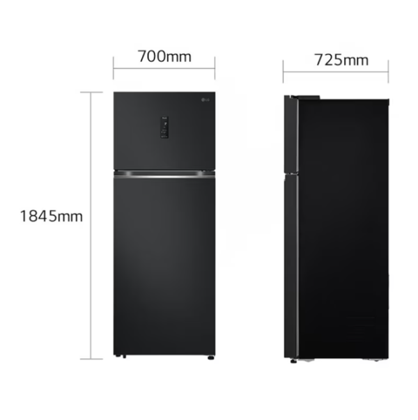 LG 493L Smart Inverter Top Fridge GN-B452PQBK | 5 Star Energy Efficient Essence Matt Black - Image 3